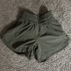 Lululemon track that army green shorts